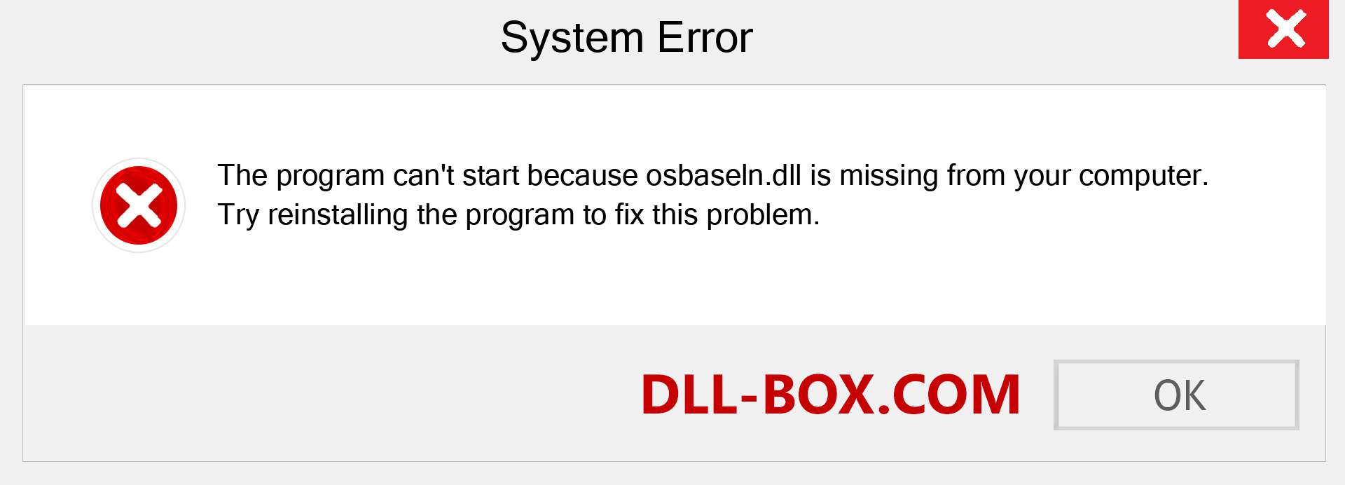  osbaseln.dll file is missing?. Download for Windows 7, 8, 10 - Fix  osbaseln dll Missing Error on Windows, photos, images